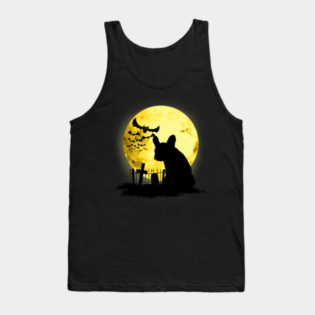 French bulldog frenchie and bats with moonlight Tank Top by Collagedream